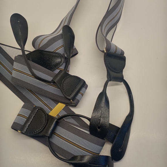 Vintage CAS Germany Grey and Blue Suspenders - Picture 13 of 14